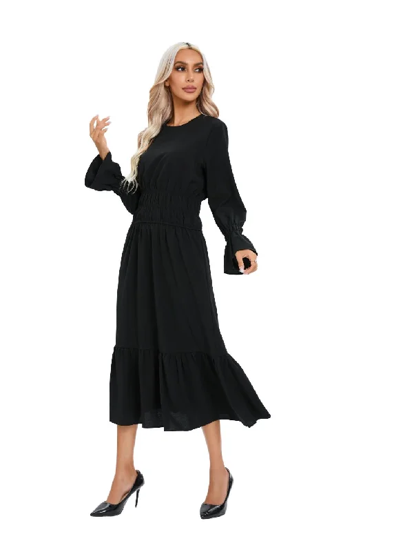 Insane Discount Onslaught Midnight Elastic Waist Midi Dress