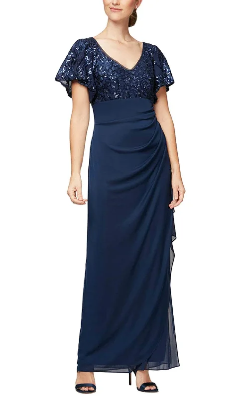 Comfort Centric Apparel Alex Evenings 8196771 - Sequined Column Full Length Formal Gown