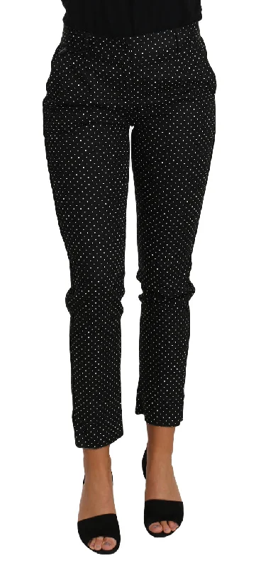 Stylish Basics Dolce & Gabbana Elegant Polka Dot Cropped Women's Trousers