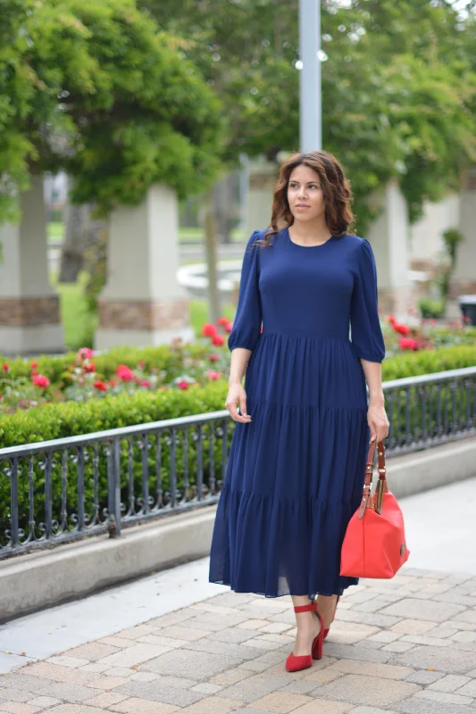 Fashion Deal Marbella Navy Maxi Dress