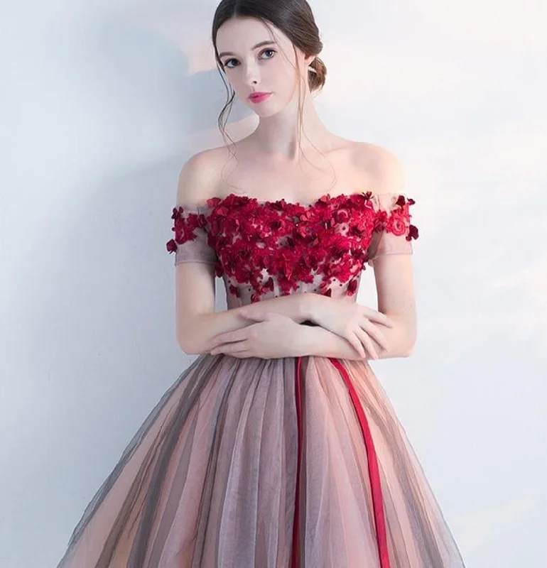 Wardrobe Update Red Floral Floral Dress - Prom Dress