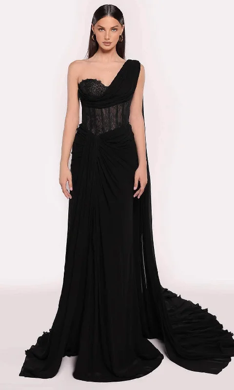 Relaxed Style Tarik Ediz 98772 - One Shoulder Evening Gown