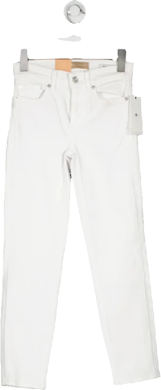 Chic Trends For The Fashion Savvy 7 For All Mankind White Roxanne Ankle Luxe Vintage Jeans W23