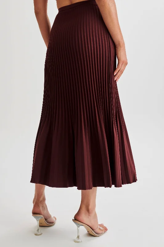 Fashion Sale Twyla Pleated Suiting Maxi Skirt - Plum