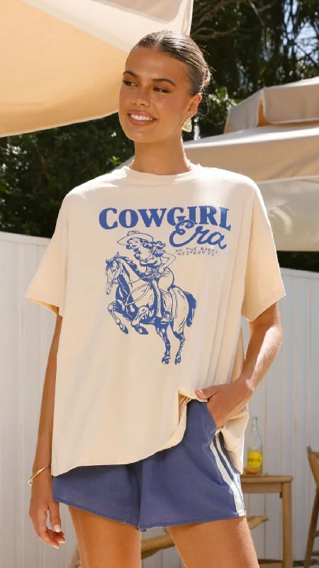 Style Beyond Borders Cowgirl Era Top and Shorts Set - Cream/Blue