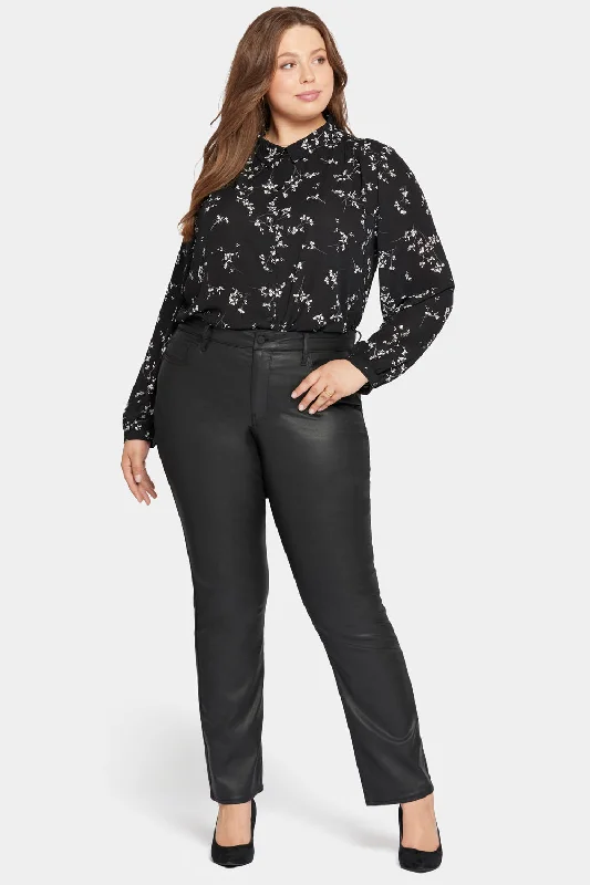 Clearance Sale Coated Marilyn Straight Jeans In Plus Size - Black Coated