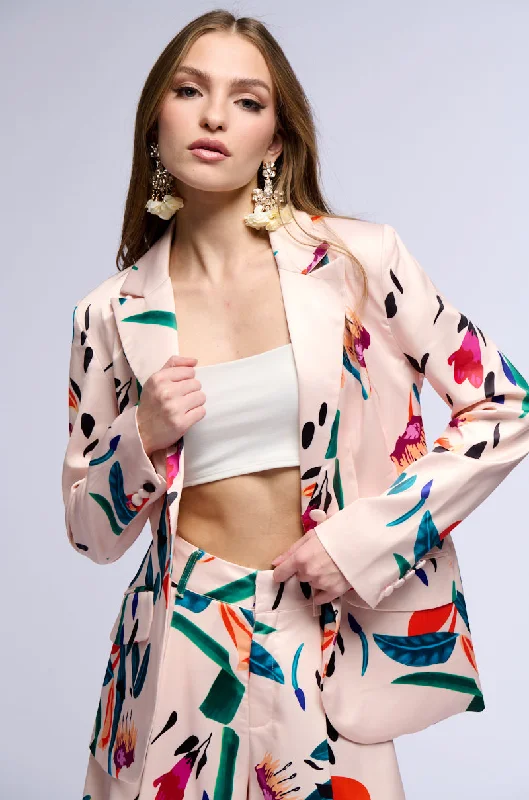 Holiday Special Offers CANDY RAIN SATIN LONGLINE BLAZER