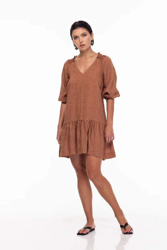 Stylish Statements Keep Every Promise Coco Linen Mini Dress