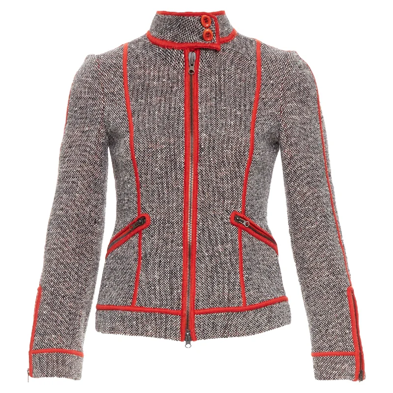 Wardrobe Upgrade Moschino Cheap Chic wool tweed piping moto jacket