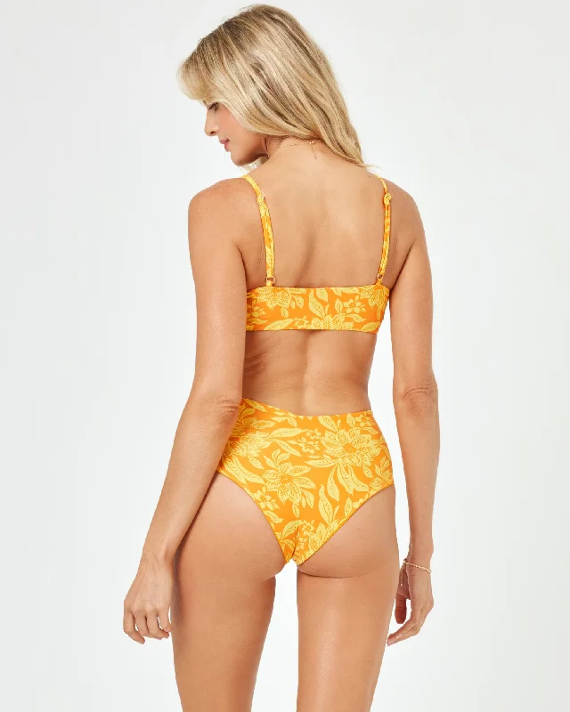 Sophisticated Outfits Printed High Tide Bikini Bottom - Golden Hour Blooms