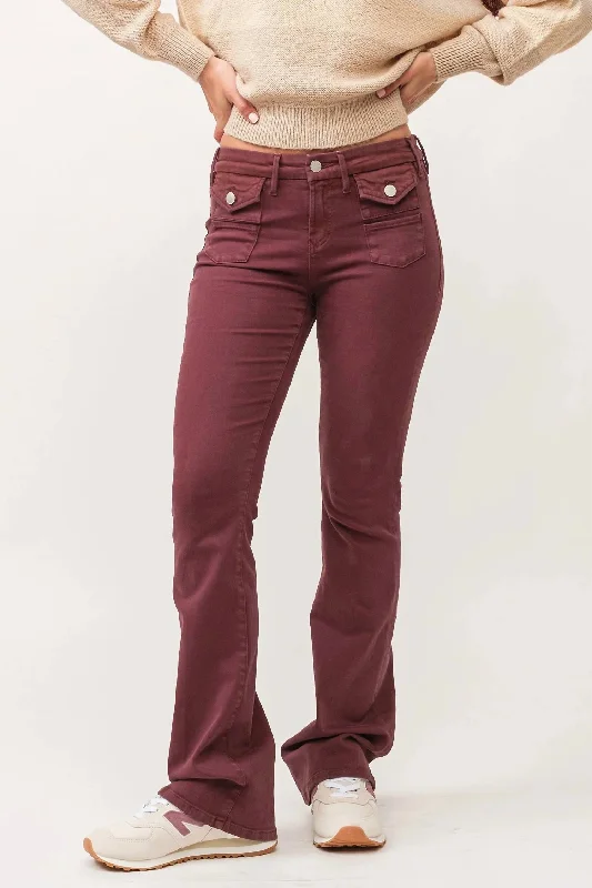 Women's Clothing Sale Jaxtyn Bootcut Jeans In Maroon