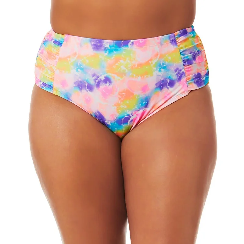 Versatile Style Wardrobe Plus Womens Tie-Dye High-Rise Swim Bottom Separates