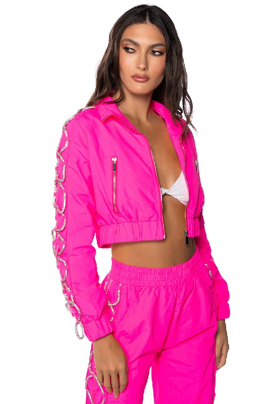 Flash Sales DIAMOND LACE UP TRACK JACKET