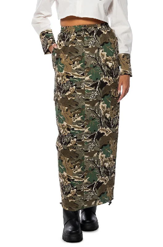 New Season Fashion Preview SURVIVAL MODE CAMO MAXI SKIRT