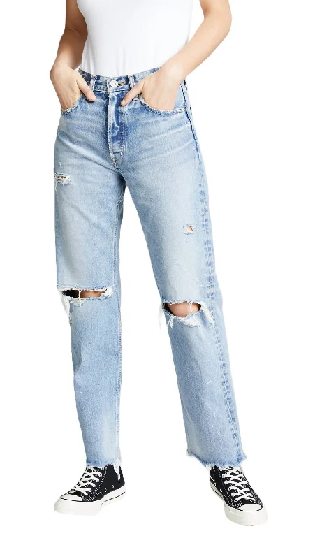 Vibrant Femme Fashion Odessa Wide Straight Jean In Light Blue