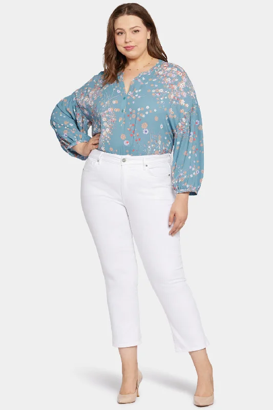 Casual Chic Marilyn Straight Ankle Jeans In Plus Size - Optic White