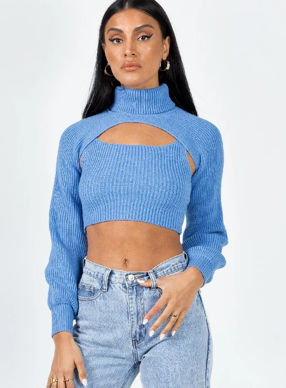 Holiday Attire Sale Anna Turtleneck Sweater Blue