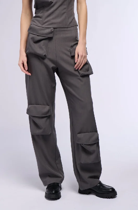 Women Wear Boutique BOOKED AND BUSY STRAIGHT LEG CARGO TROUSER