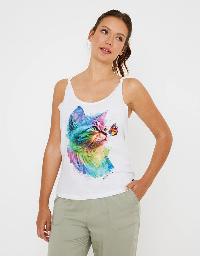 Eclectic Style Wardrobe Camiseta Tirantes Gato - Demora