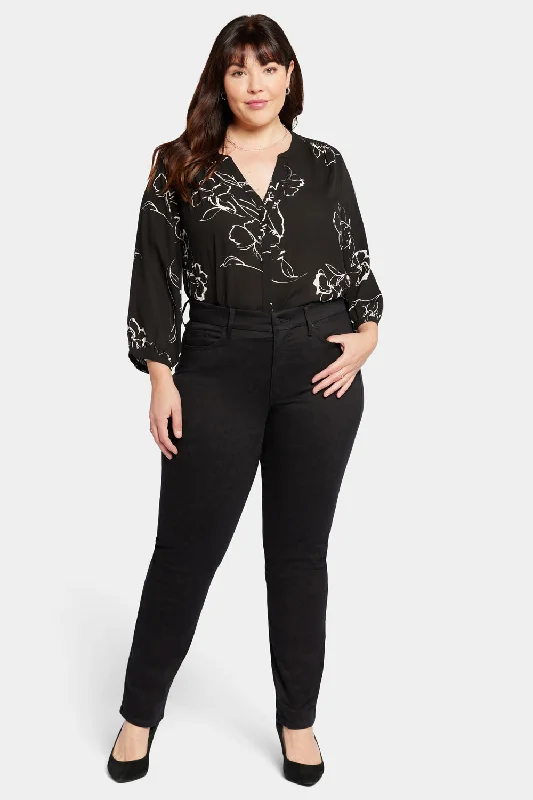 Comfortable Clothes Waist-Match™ Marilyn Straight Jeans In Plus Size - Black