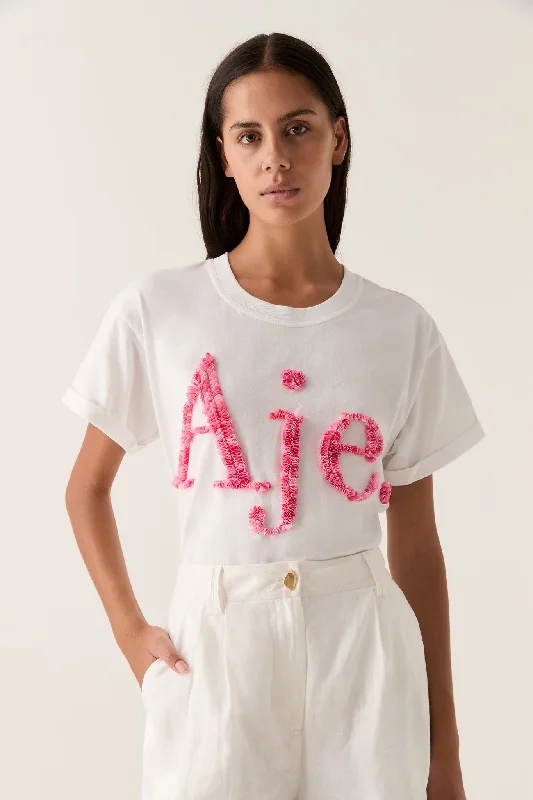 Pastel Styles Rayna Ruched Logo Tee