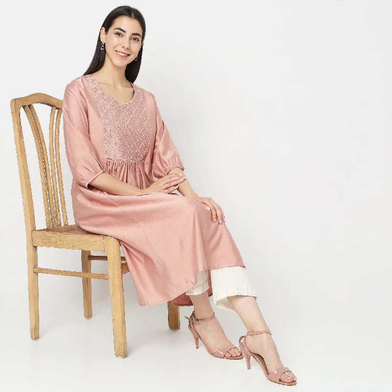 Trendy Urban Attire Flare Fit Embellished Kurta