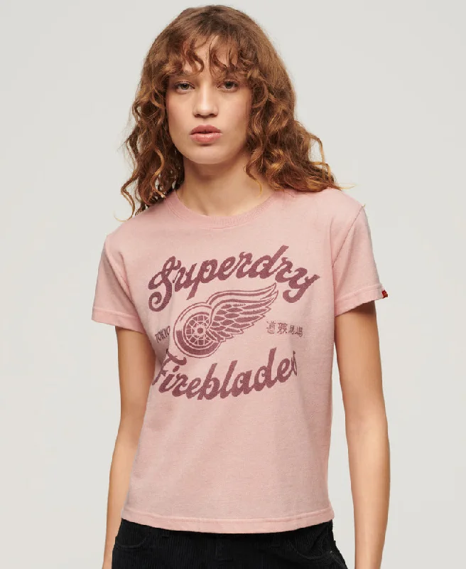 Trendy Styles Archive Kiss Print Fitted Tee | Somon Pink Marle