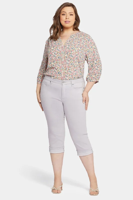 Holiday Glam Marilyn Straight Crop Jeans In Plus Size - Pearl Grey