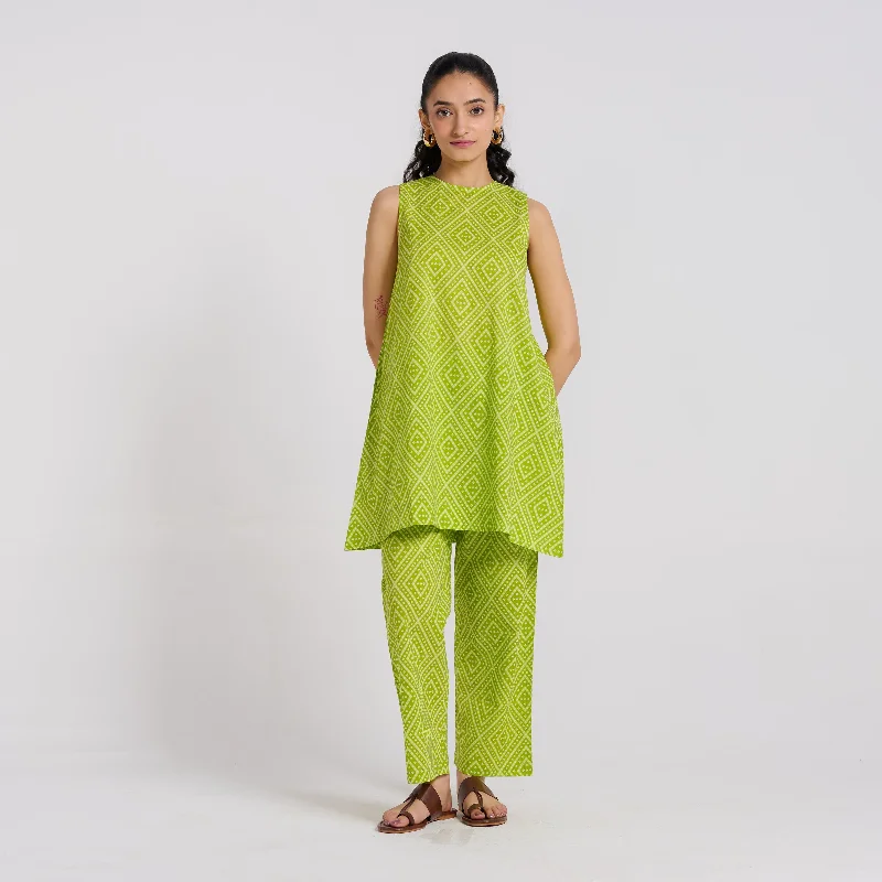 Trendy Styles Chartreuse Pure Cotton Co-ord Set