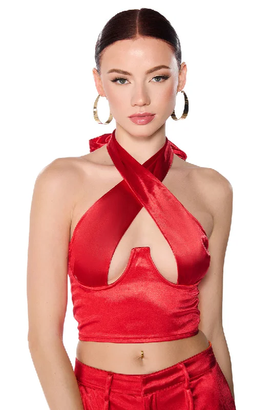 Save Big ASTRA CROSS FRONT BRALETTE IN RED