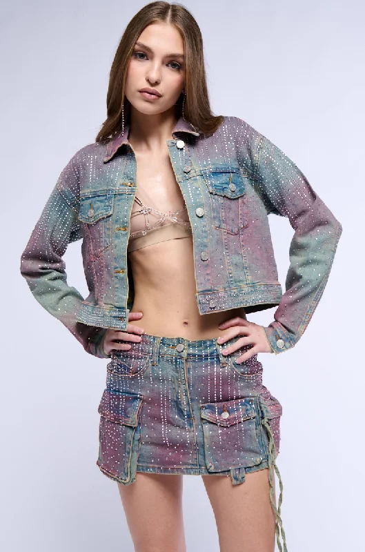 Exclusive Discount DOLL RHINESTONE DENIM JACKET