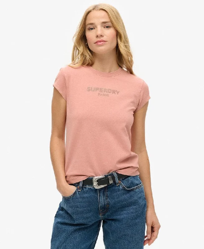 Relaxed Style Sport Luxe Graphic Cap Sleeve Tee | Ash Rose