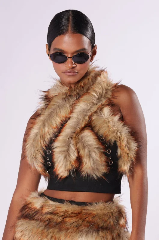 Modern Casual Clothing DRIVE ME WILD FUR TOP