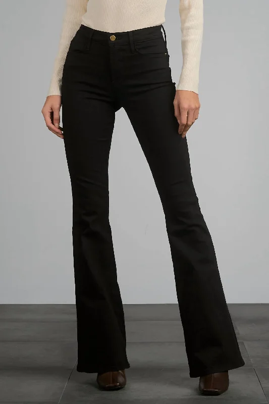 Hot Styles Hi Waist Flared Jeans In Black