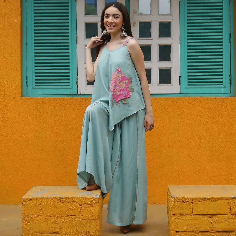 Pastel Styles Kashish Sky Blue Sharara Set