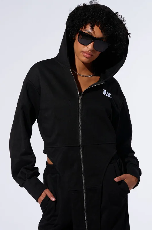 Women Online Clothing Boutiques TAKE THE LONG WAY OVERSIZED ZIP UP HOODIE