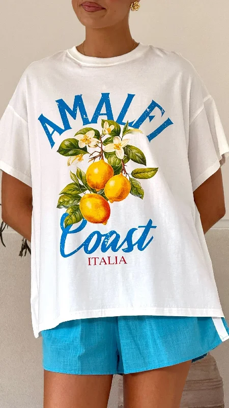 Trendy Street Style Attire Amalfi Coast Shirt and Shorts Set - Blue