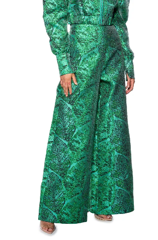 Exclusive Online Sale GREEN BROCADE TROUSER PANT