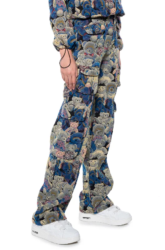 Trendy And Individual Women's Fashion TEDDY BEAR CUTE CARGO POCKET PANT