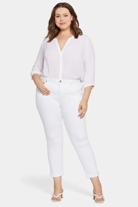 Affordable Online Boutiques Sheri Slim Ankle Jeans In Plus Size - Optic White