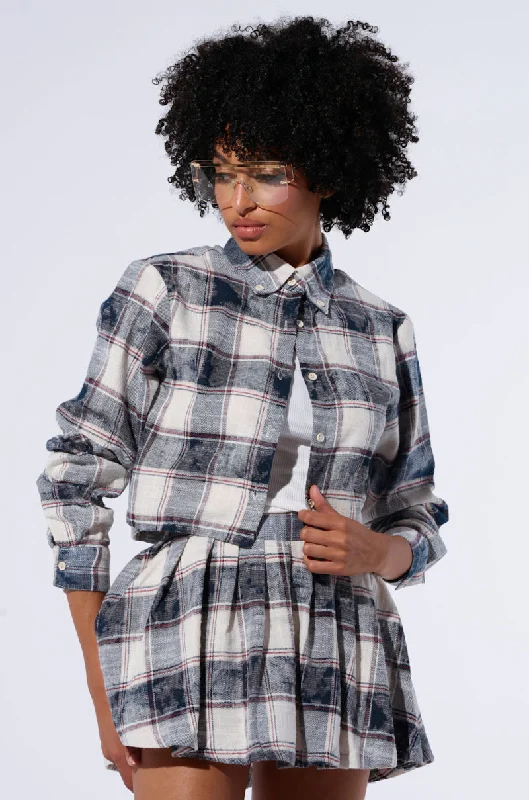 Bold Prints Casual Chic BELLA PLAID BUTTON DOWN SHIRT